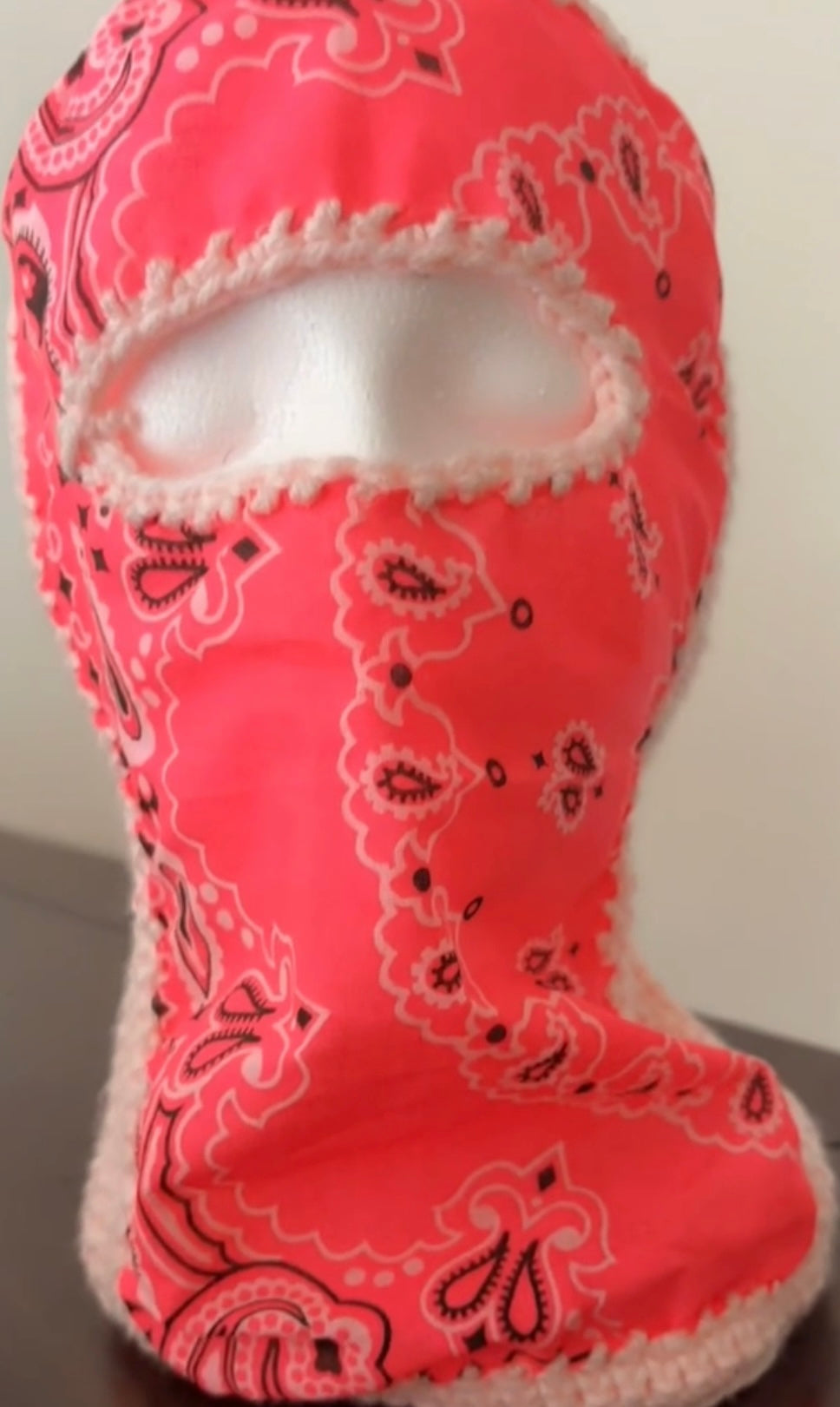 Pink Bandana Crochet Balaclava